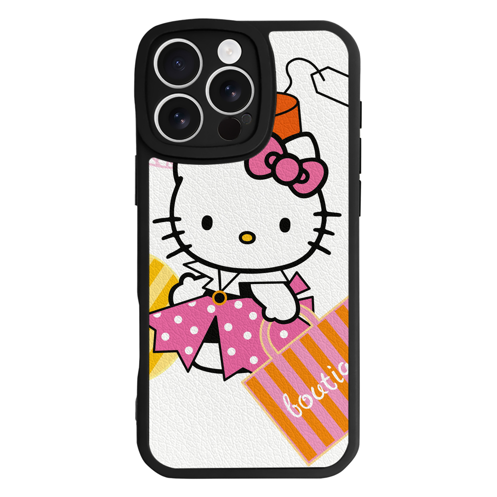 （画像用） Hello Kitty ハローキティ 【iPhone 16シリーズ対応】シリコンスマホケース（レザー調） 材質：シリコン